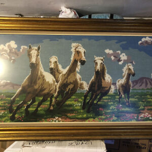 Πίνακας κέντημα με άλογα