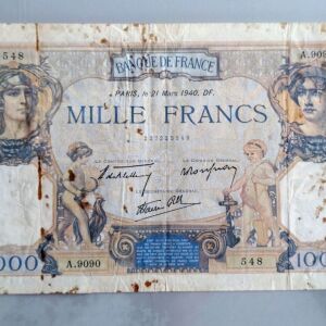 Παλιό γαλλικό χαρτονόμισμα