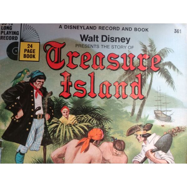 Walt Disney Presents The Story Of TREASURE ISLAND - HEAR/SEE/READ - sillektiko 1977 -diskos ke vivlio me ikones