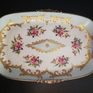 T. Limoge Porcelain - Peint A La Main - Serving Plate - hand painted - antique  /  Λιμοζ Πορσελάνη -Πιατέλα Σερβίρισμα -Αντίκα