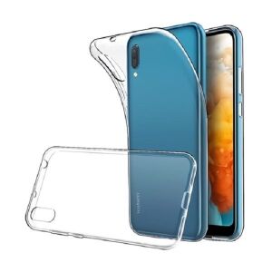 Θηκη Back Cover Διαφανης και Τζαμακι Προστασιας Tempered Glass για Huawei Υ6 2019 Clear Slim TPU Gel Case Cover and Glass Screen Protector