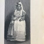 1890 Κέρκυρα παραδοσιακή επίσημη γυναικεία φορεσιά ξυλογραφία