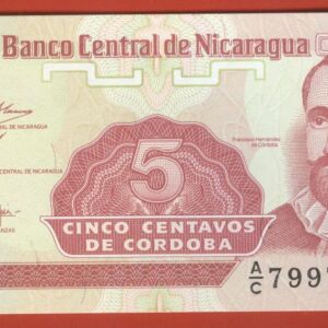NICARAGUA 5 CENTAVOS UNC