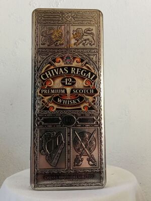 Chivas Regal 12 Whiskey vintage metal collectible box