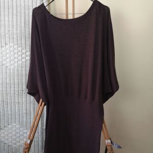 Φόρεμα / Μπλουζοφόρεμα πλεκτό σε καφέ OneSize