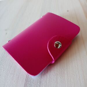 Ατζέντα - καρτοδέκτης σε ροζ-φουξ χρώμα. (πορτοφολι για καρτες από δερματίνη)