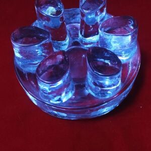 Art crystal Glass warmer GEORGHUTTE ( βάση ρεσω τσαγιερας/ σουπιερας) West Germany 70'