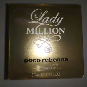 Γυναικείο άρωμα Lady Million paco rabanne 50 ml eau de toilet Γνήσιο καινούργιο στη ζελατίνη του.