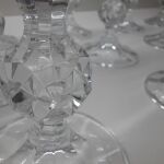 12 ποτήρια κρασιού με σχέδιο διαμάντι στην βάση - Αντίκα