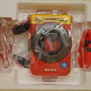RARE MY FIRST SONY WALKMAN WM-F3030 CASSETTE PLAYER PORTABLE RED VINTAGE