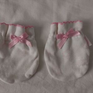 Βαμβακερά βρεφικά γάντια για νεογέννητο κορίτσι