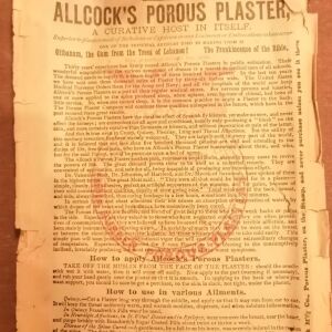 Πολύ παλιό εμπλαστρο Allcock's Porous Plaster.. Του 1899.