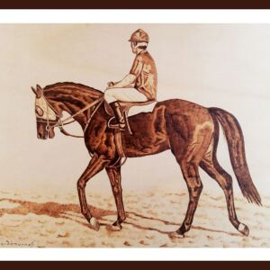 Αναβάτης σε Άλογο - Πίνακας Πυρογραφίας