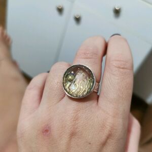 Ασημένιο δαχτυλίδι 925 με γλυπτογραφια
