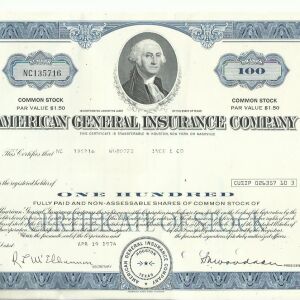 Η.Π.Α. - ΜΕΤΟΧΗ - AMERICAN GENERAL INSURANCE COMPANY - 1974