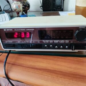 Vintage εντοιχιζόμενο ρόδιο - ρολόι 70s LED Radiowecker Skyton 901
