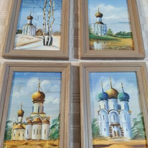 4 πίνακες ζωγραφικής θέμα:ορθοδοξία, εκκλησία  ΣΟΒΙΕΤΙΚΗΣ ΕΝΩΣΗΣ