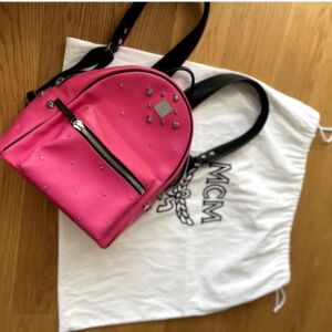 Τσάντα πλάτης mcm small ροζ μαύρο