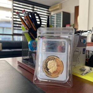 Υπέροχο αναμνηστικό πεντόλιρο νόμισμα επιχυσωμένο για συλλέκτες