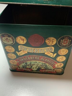 Underberg vintage τσίγκινο κουτί μεταχειρισμένο, γερμανική συσκευασία λικέρ βοτάνων