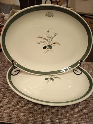 Wilson Line vintage oval serving platters set of 2