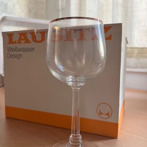 6 κρυστάλλινα ποτήρια κρασιού Lausitz με επίχρυσο στόμιο