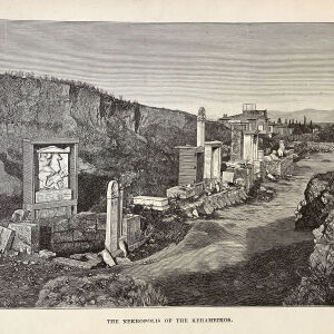 1890 η Νεκρόπολη του Κεραμεικού ξυλογραφία