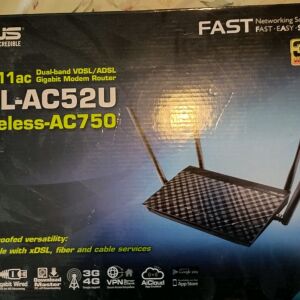 ROUTER-ASUS DSL-AC52U Dual-band (2.4 GHz / 5 GHz) Gigabit Ethernet 3G 4G Black wireless router