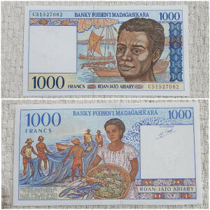 1000 Φράγκα Μαδαγασκάρης - ΑΚΥΚΛΟΦΟΡΗΤΟ ΧΑΡΤΟΝΟΜΙΣΜΑ UNC
