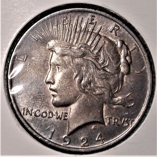 SILVER 1 Dollar 1924 "Peace Dollar" .@@3