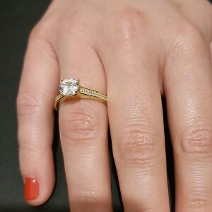Μονόπετρο δαχτυλίδι με ζιργκόν πέτρα  925 χρώμα χρυσό