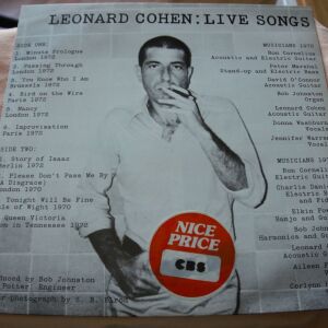LEONARD COHEN-LIVE SONGS