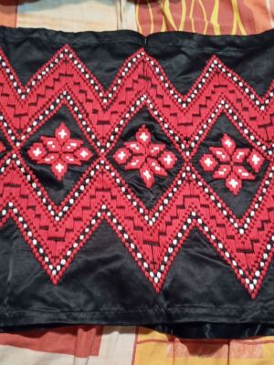 Hand embroidered satin pillowcase black new