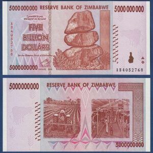 ZIMBABWE 5 Billion Dollars UNC 2008