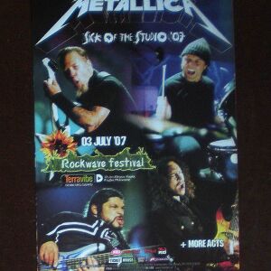 METALLICA Σπάνιο promotional flyer για τη συναυλία τους στο Rockwave στις 3.7.2007