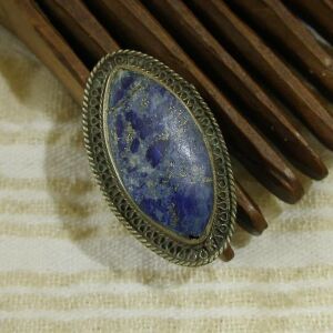 lapis lazulis σε παλαιο ασημενιο δαχτυλιδι   .