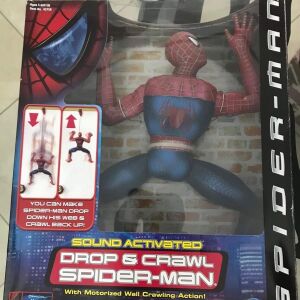 SPIDER-MAN MOVIE 1 DROP & CRAWL 12 inches (30cm) FIGURE with MOTORIZED WALL CRAWLING ACTION SOUND ACTIVATED new TOYBIZ 2001