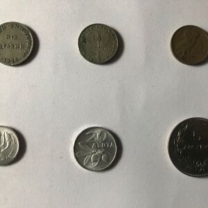 6 παλαιά ελληνικά νομίσματα (περιόδου 1926 - 1973)