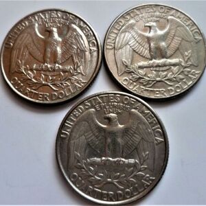 ΗΠΑ / USA 1/4 Dollar (LOT 3 νομίσματα)