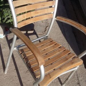 Καρέκλα σκελετό αλουμινιο , ξυλινη vintage