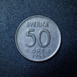 Ασημένιο νόμισμα Σουηδία 50 Öre - Gustaf VI Adolf 1953