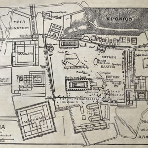 1900 Τοπογραφικός Χάρτης Αρχαίας Ολυμπίας 21x16cm
