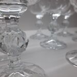 12 ποτήρια κρασιού με σχέδιο διαμάντι στην βάση - Αντίκα