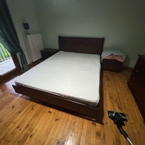 Κρεββάτι ξύλινο μασίφ + στρώμα