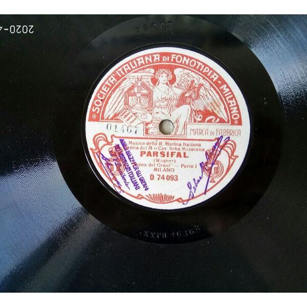 diskos 78 strofon PARSIFAL OPERA, Wagner. dimiourgia mousikis, 13 ianouariou 1882. SOCIETA ITALIANA Di FONOTIPIA MILANO