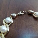 Vintage 90's faux bijoux περιδέραιο πέρλας σε αλυσίδα