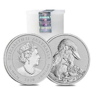 2020 $2 AUD Australia 2 oz 999 Fine Silver Elizabeth II ''Kookaburra'' BU Perth Mint.