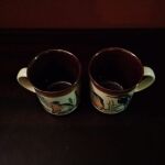 2 Vintage Staffordshire England Kiln Craft Ποτήρια Κούπες Καφέ 1970