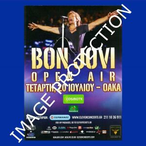 Jon Bon Jovi Τζον Μπον Τζοβι καρτα διαφημιστικη φυλλαδιο διαφημιστικο φεϊγ βολαν φωτογραφια Συναυλια ΟΑΚΑ 2011 Jon Bon Jovi Greek Open Air concert card flyer handbill mini poster Olympic Stadium 2011