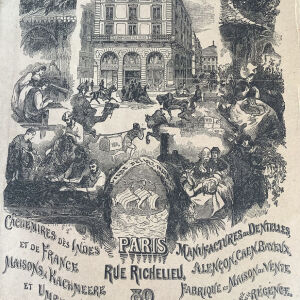 1840 Διαφήμιση εταιρίας των Ινδιών  γαλλική 19x12 cm ατσαλογραφια